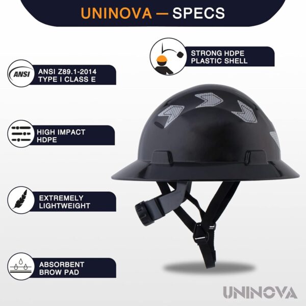 UNINOVA Full Brim Hard Hat Safety Helmet Electrical Class E,ANSI Z89.1 - Image 4
