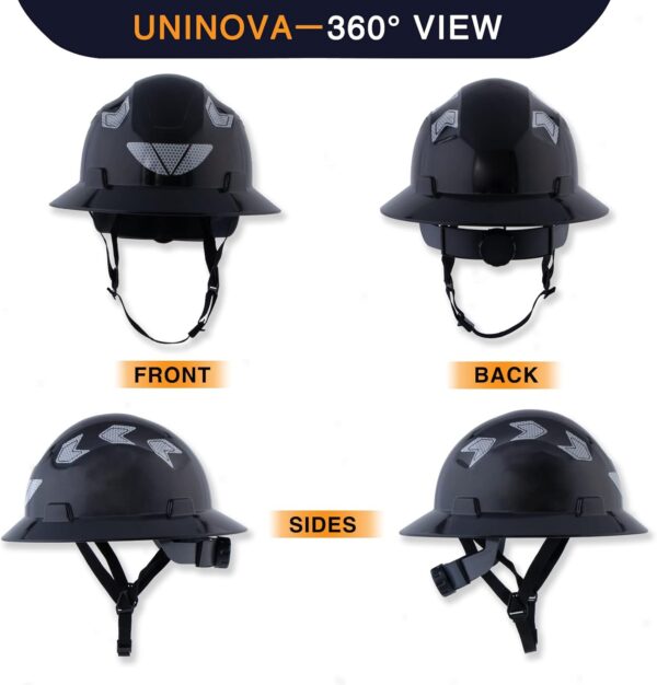 UNINOVA Full Brim Hard Hat Safety Helmet Electrical Class E,ANSI Z89.1 - Image 2
