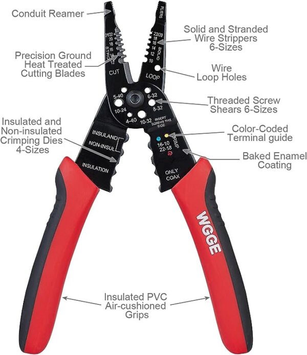 WG-015 Professional 8-inch Wire Stripper/wire crimping tool - Image 3