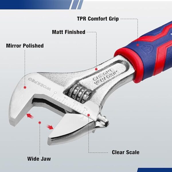 WORKPRO 6-inch Adjustable Wrench - Image 2