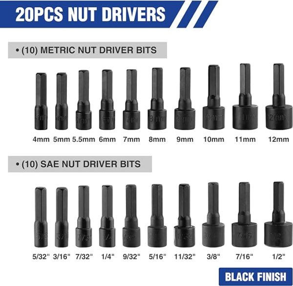 WORKPRO 61PC Magnetic Screwdriver Bits & Nut - Image 2