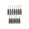 14 Piece SAE and Metric Professional Automotive Nut Driver Set Color Coded Nonslip TPR Hand Grips and 3-inch Hollow Shaft