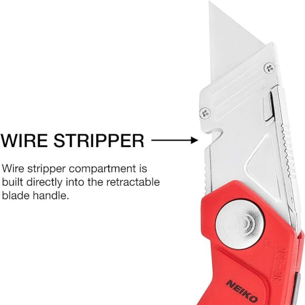 NEIKO 00678A 4-In-1 Folding Utility Knife Box Cutter Knives & Wire Stripper - Image 2