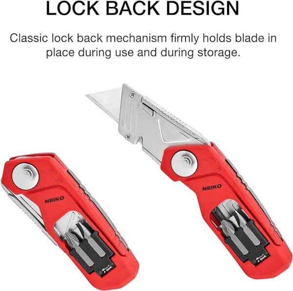 NEIKO 00678A 4-In-1 Folding Utility Knife Box Cutter Knives & Wire Stripper - Image 6
